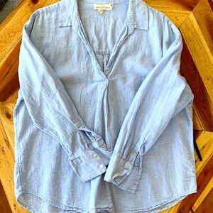 Linen and cotton collared tunic shirt.